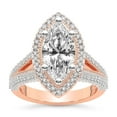 thumbnail image 1 of IGI Certified 4 Carat Marquise Shape Lab Grown Diamond Engagement Ring | 14K Rose Gold | Opulenté Antique Halo Diamond Ring | FG-VS Quality Friendly Diamonds, 1 of 6