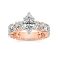 thumbnail image 1 of IGI Certified 4 Carat Marquise Shape Lab Grown Diamond Engagement Ring | 14K Rose Gold | Skylar Side Stone Encrusted Diamond Ring | FG-VS Quality Friendly Diamonds, 1 of 6