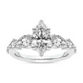 thumbnail image 1 of IGI Certified 4 Carat Marquise Shape Lab Grown Diamond Engagement Ring | 14K White Gold | Frances Side Stone Diamond Ring | FG-VS1-VS2 Quality Friendly Diamonds, 1 of 6