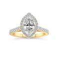 thumbnail image 1 of IGI Certified 4 Carat Marquise Shape Lab Grown Diamond Engagement Ring | 14K Yellow Gold | Rising Sun Halo Lab Diamond Ring | FG-VS1-VS2 Quality Friendly Diamonds, 1 of 6