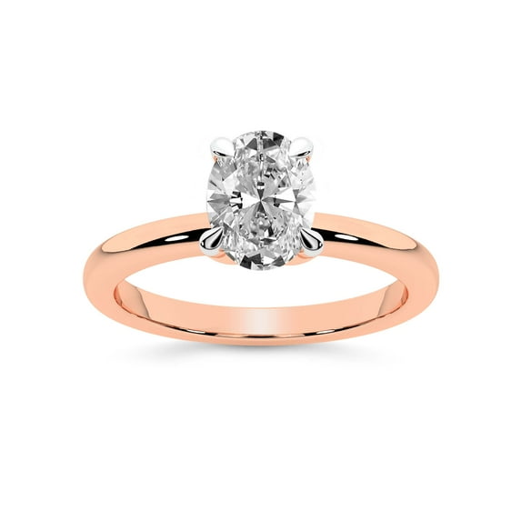 IGI Certified 4 Carat Oval Shape Lab Grown Diamond Engagement Ring | 14K Rose Gold | Matilda Leaf Petal Solitaire Diamond Ring | FG-VS1-VS2 Quality Friendly Diamonds