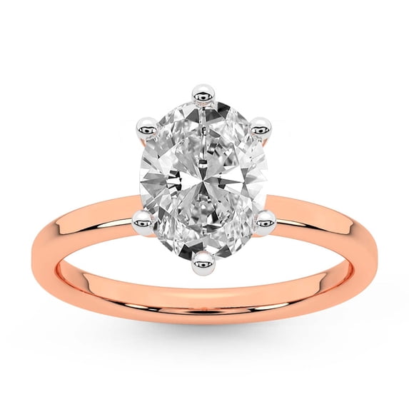 IGI Certified 4 Carat Oval Shape Lab Grown Diamond Engagement Ring | 14K Rose Gold |Solitaire Lab Diamond Ring | FG-VS1-VS2 Quality Friendly Diamonds