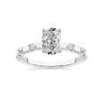 thumbnail image 1 of IGI Certified 4 Carat Oval Shape Lab Grown Diamond Engagement Ring | 14K White Gold | Majestic Love Diamond Accent Ring | FG-VS1-VS2 Quality Friendly Diamonds, 1 of 5