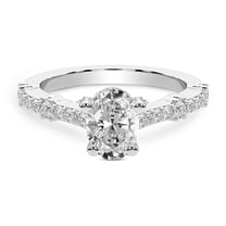 IGI Certified 4 Carat Oval Shape Lab Grown Diamond Engagement Ring | 14K White Gold | Odyssey Hidden Halo Diamond Ring | FG-VS1-VS2 Quality Friendly Diamonds