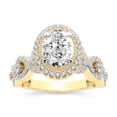 thumbnail image 1 of IGI Certified 4 Carat Oval Shape Lab Grown Diamond Engagement Ring | 14K Yellow Gold | Prestigia Criss Cross Halo Diamond Ring | FG-VS1-VS2 Quality Friendly Diamonds, 1 of 6