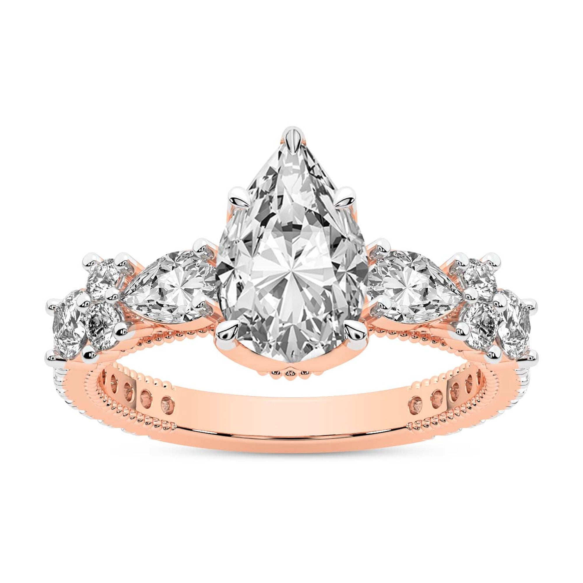IGI Certified 4 Carat Pear Shape Lab Grown Diamond Engagement Ring ...