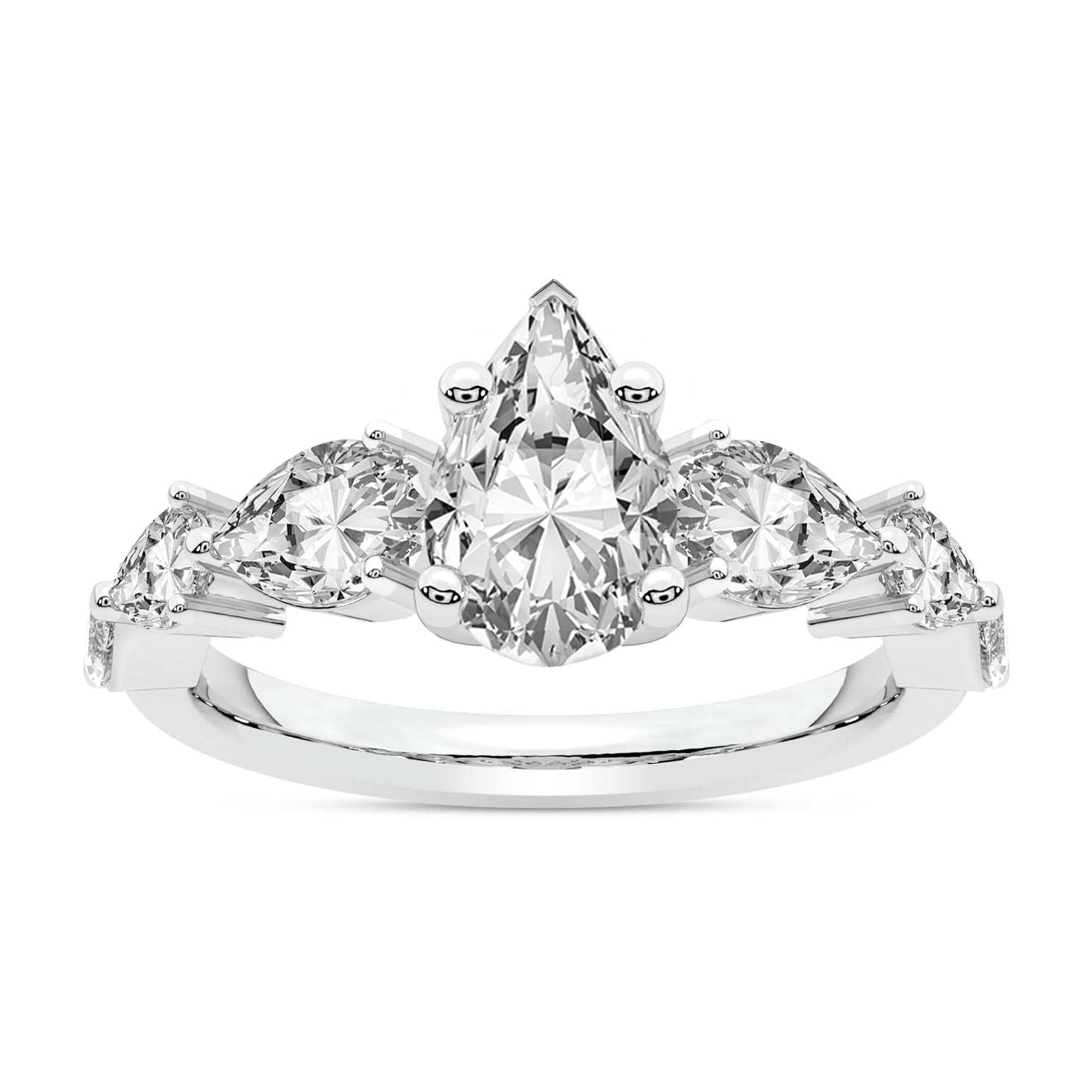 IGI Certified 4 Carat Pear Shape Lab Grown Diamond Engagement Ring ...