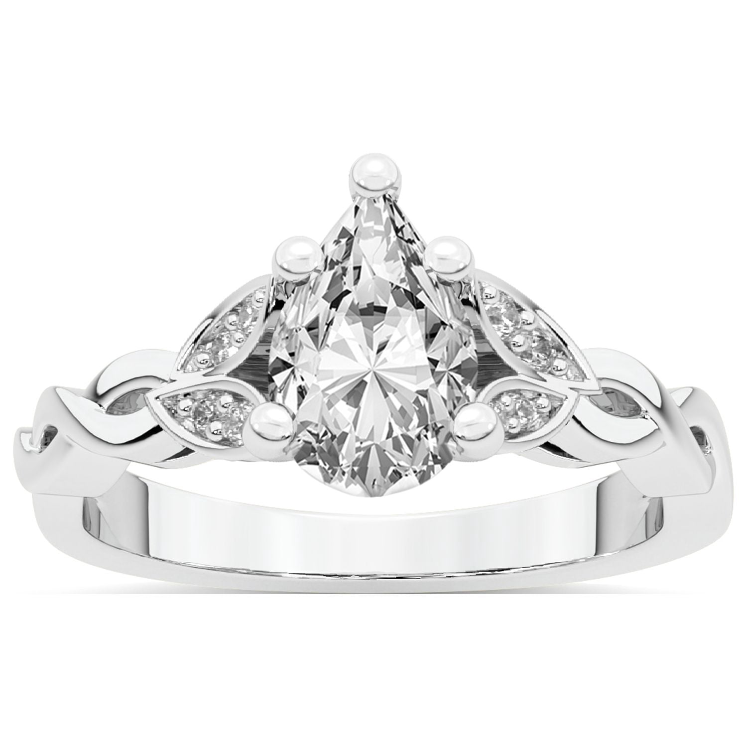 IGI Certified 4 Carat Pear Shape Lab Grown Diamond Engagement Ring ...