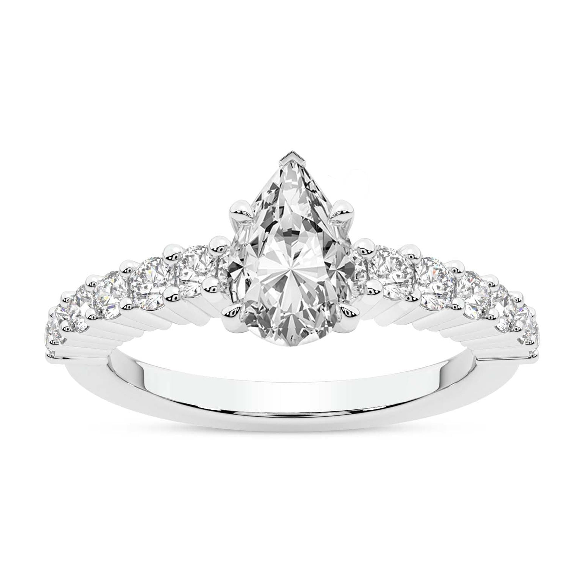 IGI Certified 4 Carat Pear Shape Lab Grown Diamond Engagement Ring ...
