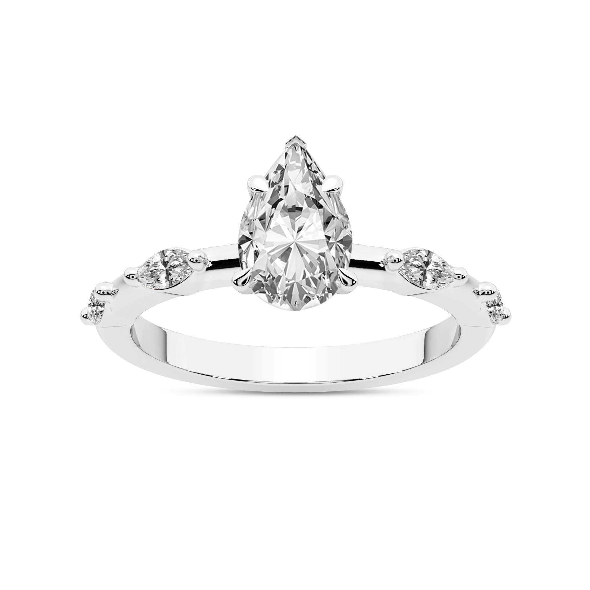 IGI Certified 4 Carat Pear Shape Lab Grown Diamond Engagement Ring ...