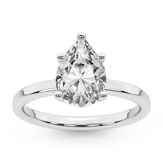 IGI Certified 4 Carat Pear Shape Lab Grown Diamond Engagement Ring | 14K White Gold |Solitaire Lab Diamond Ring | FG-VS1-VS2 Quality Friendly Diamonds