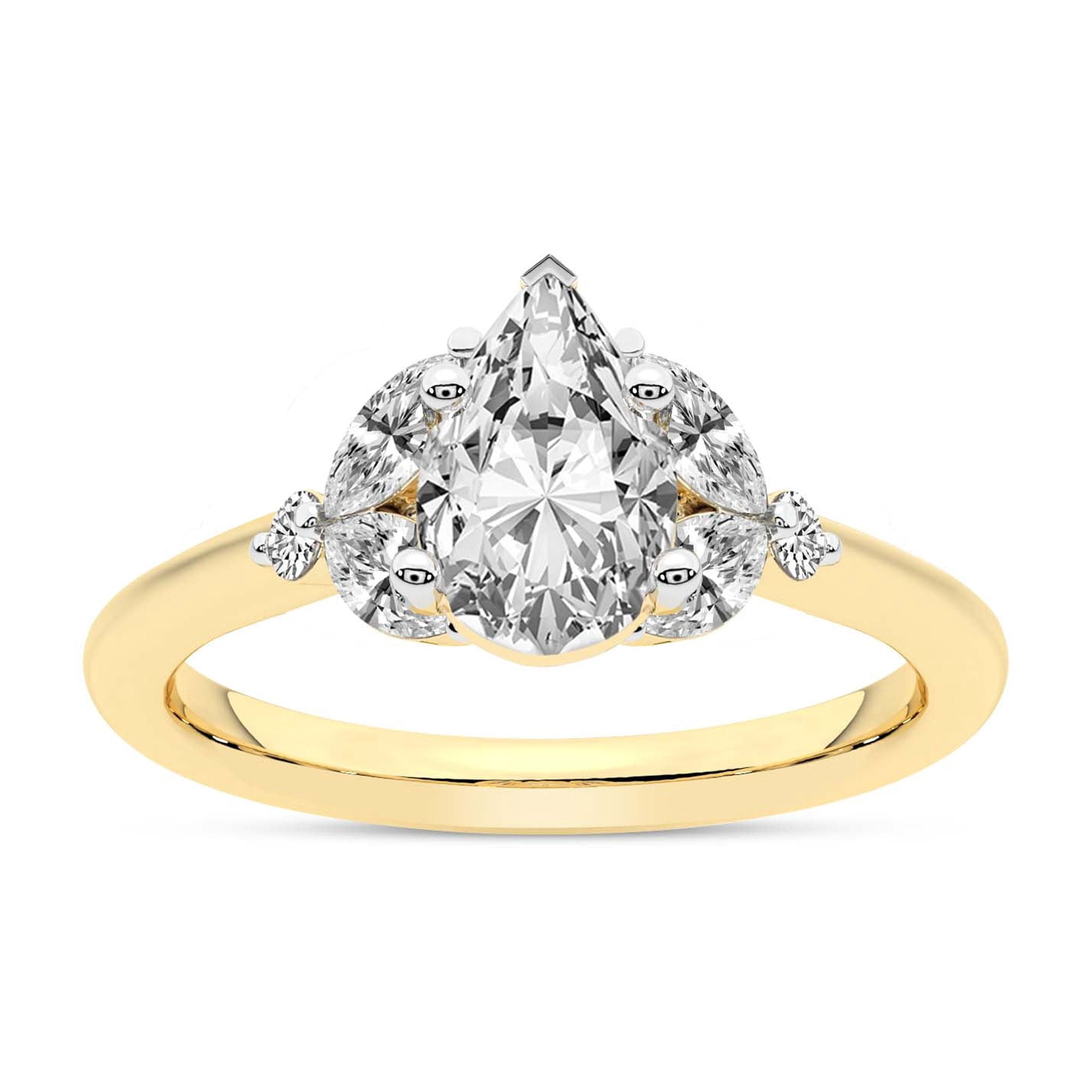 IGI Certified 4 Carat Pear Shape Lab Grown Diamond Engagement Ring ...