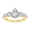 thumbnail image 1 of IGI Certified 4 Carat Pear Shape Lab Grown Diamond Engagement Ring | 14K Yellow Gold | Frances Side Stone Diamond Ring | FG-VS1-VS2 Quality Friendly Diamonds, 1 of 6