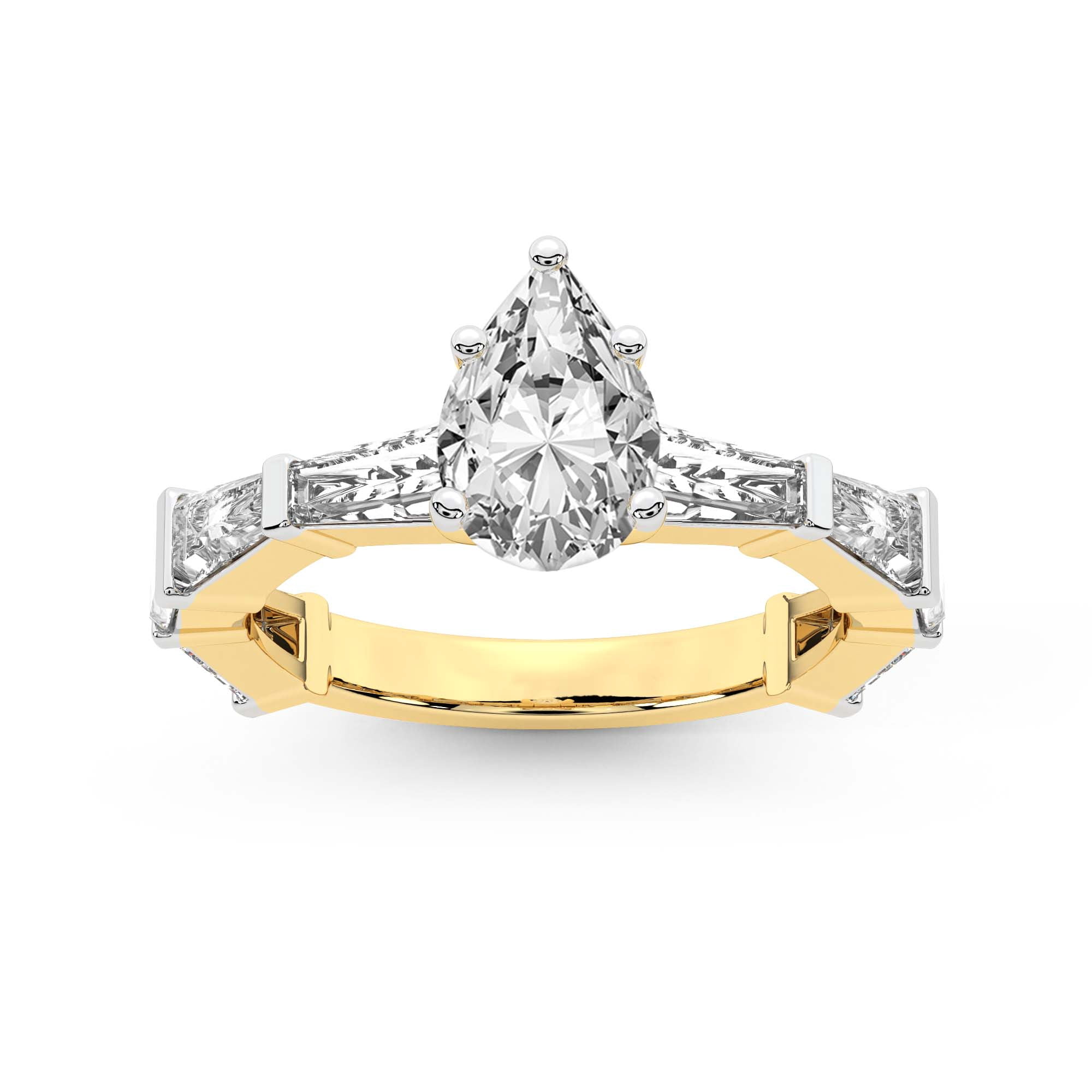 IGI Certified 4 Carat Pear Shape Lab Grown Diamond Engagement Ring ...