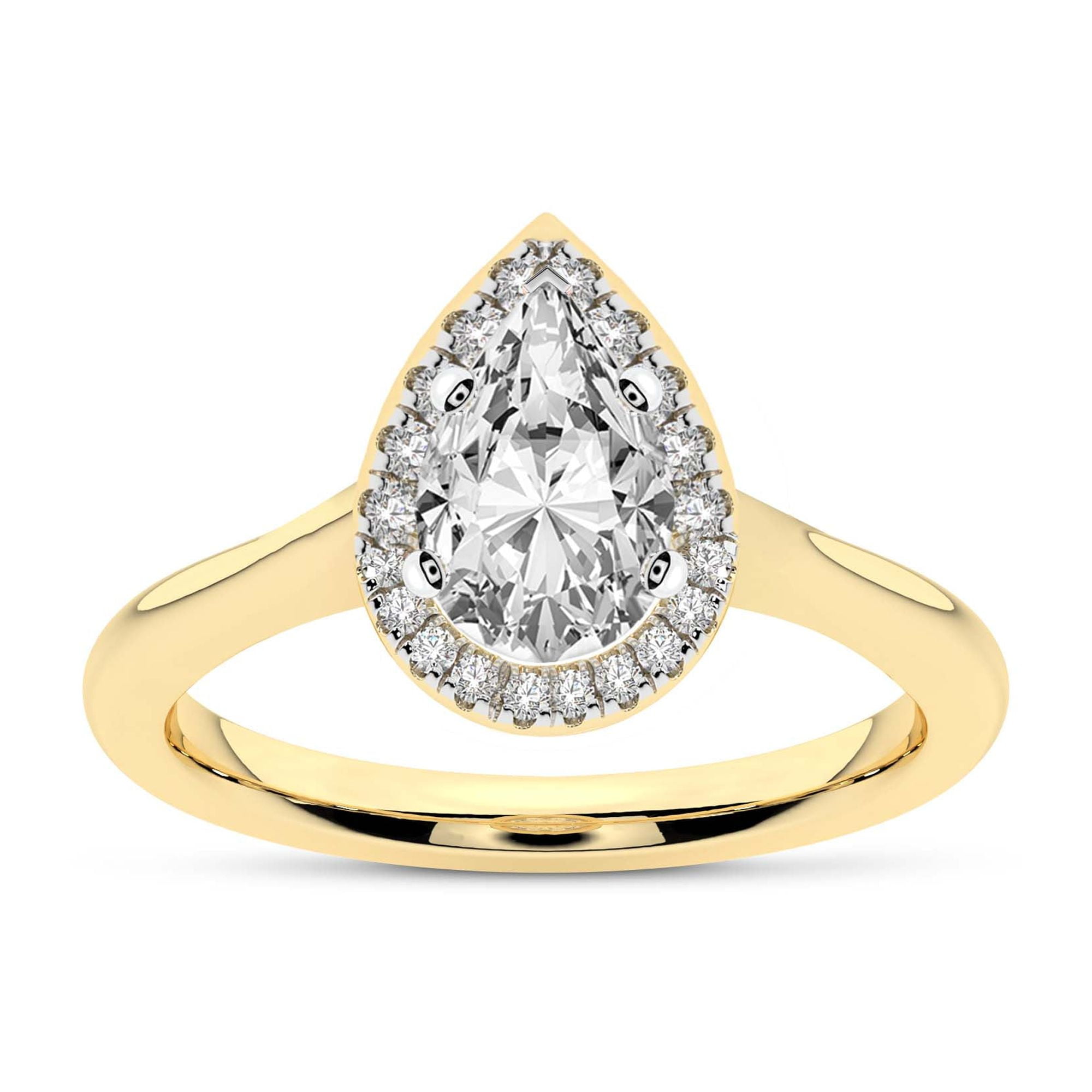 IGI Certified 4 Carat Pear Shape Lab Grown Diamond Engagement Ring ...