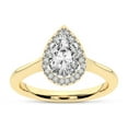 thumbnail image 1 of IGI Certified 4 Carat Pear Shape Lab Grown Diamond Engagement Ring | 14K Yellow Gold | Harriet Halo Diamond Ring | FG-VS1-VS2 Quality Friendly Diamonds, 1 of 6