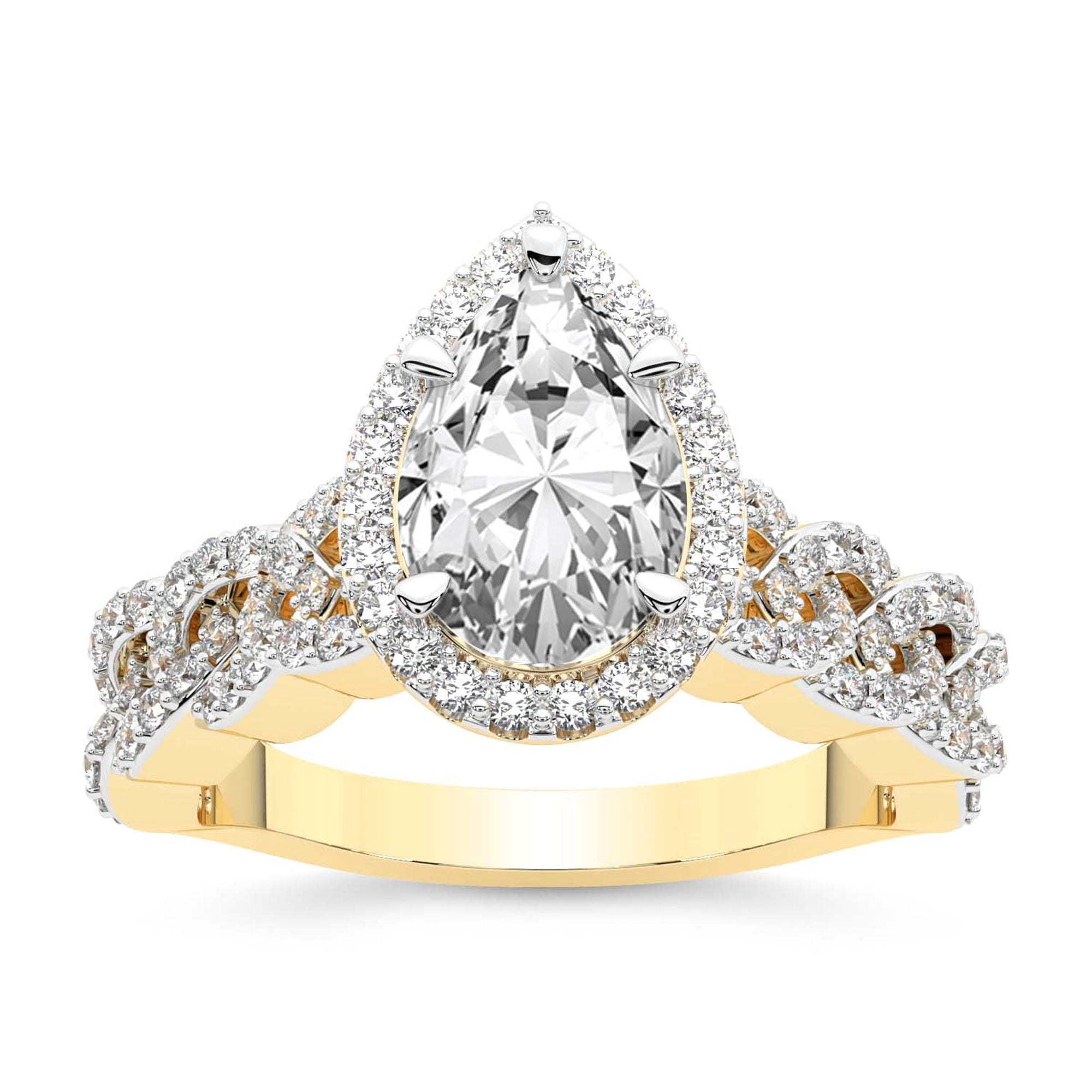 IGI Certified 4 Carat Pear Shape Lab Grown Diamond Engagement Ring ...