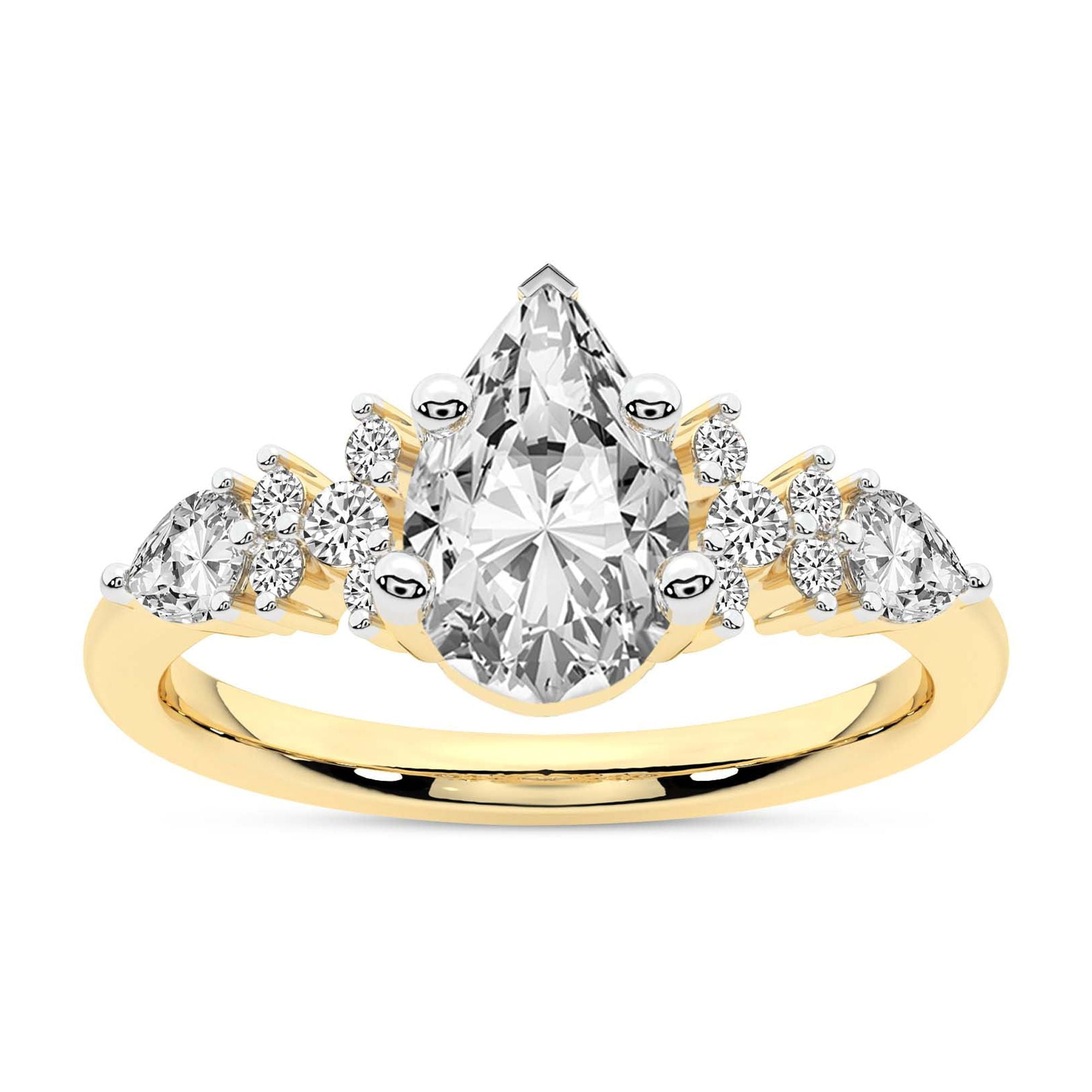 IGI Certified 4 Carat Pear Shape Lab Grown Diamond Engagement Ring ...