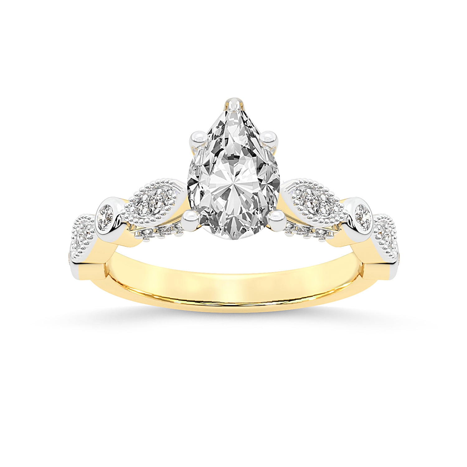 IGI Certified 4 Carat Pear Shape Lab Grown Diamond Engagement Ring ...