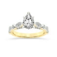 thumbnail image 1 of IGI Certified 4 Carat Pear Shape Lab Grown Diamond Engagement Ring | 14K Yellow Gold | Larisa Side Stone Diamond Ring | FG-VS1-VS2 Quality Friendly Diamonds, 1 of 5