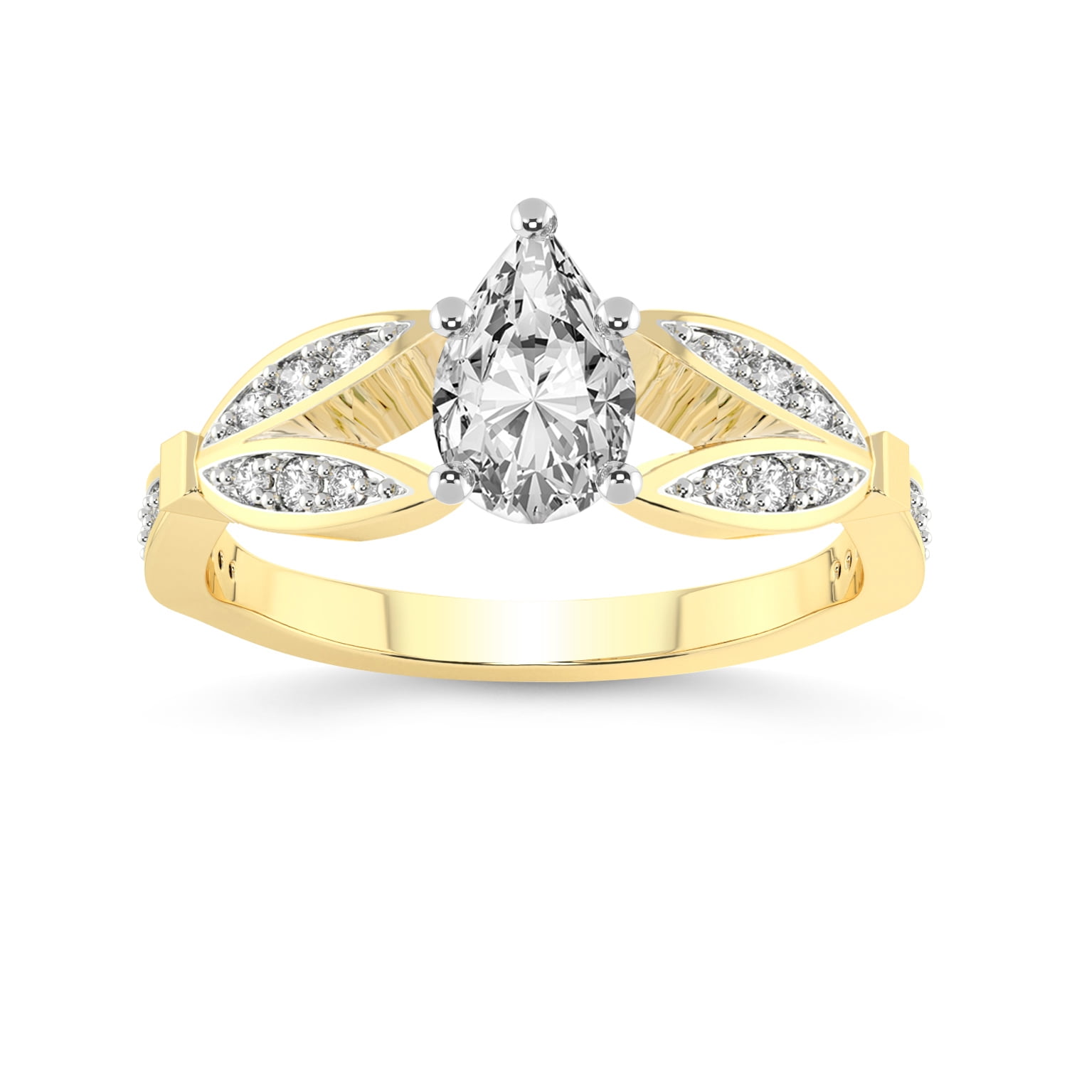 IGI Certified 4 Carat Pear Shape Lab Grown Diamond Engagement Ring ...
