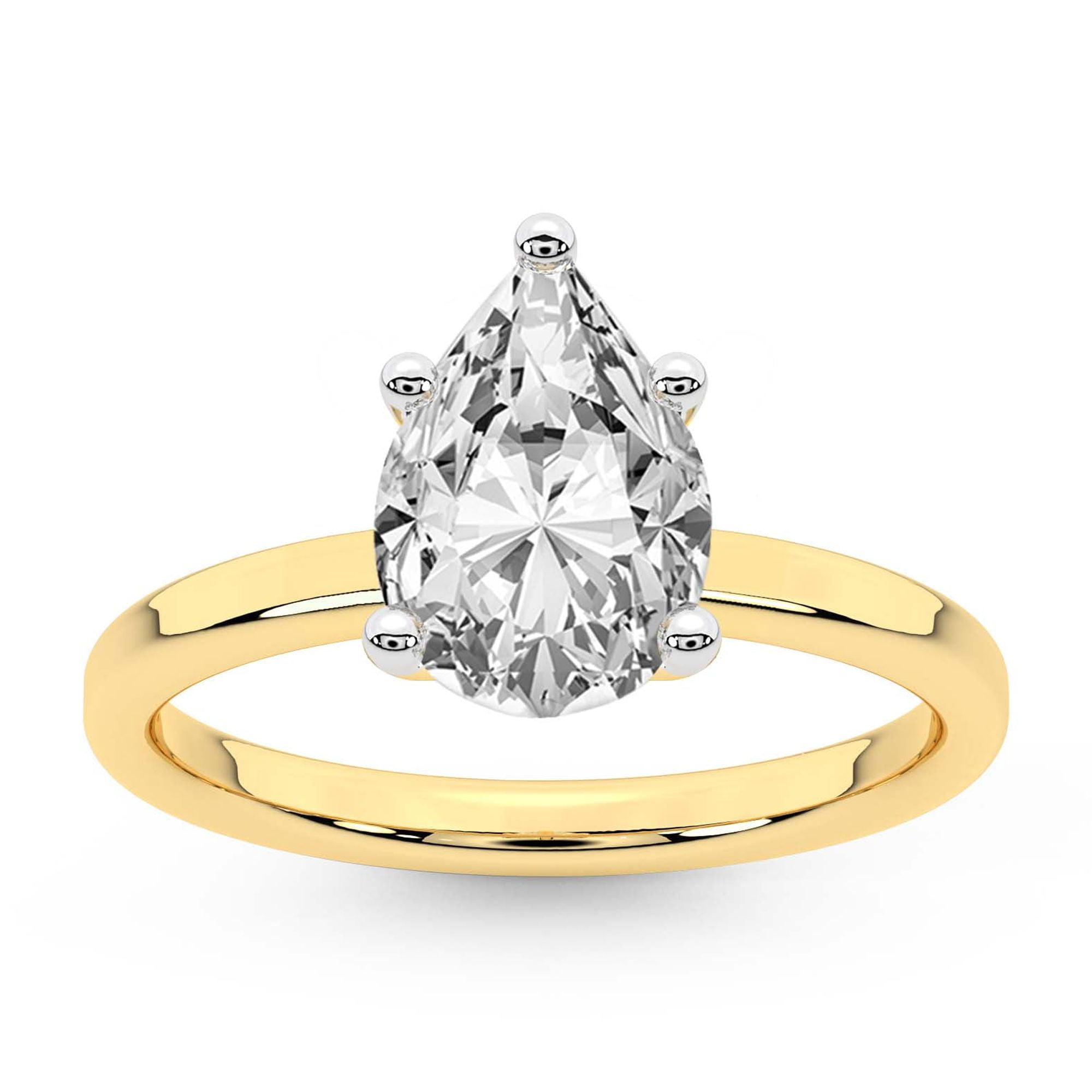 IGI Certified 4 Carat Pear Shape Lab Grown Diamond Engagement Ring ...