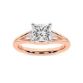thumbnail image 1 of IGI Certified 4 Carat Princess Shape Lab Grown Diamond Engagement Ring | 14K Rose Gold | Erica Swan Split Shank Diamond Ring | FG-VS1-VS2 Quality Friendly Diamonds, 1 of 6