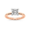 thumbnail image 1 of IGI Certified 4 Carat Princess Shape Lab Grown Diamond Engagement Ring | 14K Rose Gold | Mabel Petal Solitaire Diamond Ring | FG-VS1-VS2 Quality Friendly Diamonds, 1 of 6