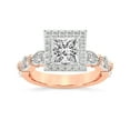 thumbnail image 1 of IGI Certified 4 Carat Princess Shape Lab Grown Diamond Engagement Ring | 14K Rose Gold | Micaela Halo Diamond Ring | FG-VS1-VS2 Quality Friendly Diamonds, 1 of 5