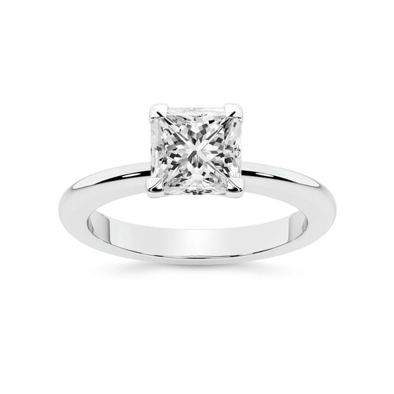 IGI Certified 4 Carat Princess Shape Lab Grown Diamond Engagement Ring | 14K White Gold | Cordelia Knife Edge Solitaire Diamond Ring | FG-VS1-VS2 Quality Friendly Diamonds