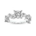 thumbnail image 1 of IGI Certified 4 Carat Princess Shape Lab Grown Diamond Engagement Ring | 14K White Gold | Hester Petite Side Stone Diamond Ring | FG-VS1-VS2 Quality Friendly Diamonds, 1 of 6
