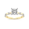 thumbnail image 1 of IGI Certified 4 Carat Princess Shape Lab Grown Diamond Engagement Ring | 14K Yellow Gold | Majestic Love Diamond Accent Ring | FG-VS1-VS2 Quality Friendly Diamonds, 1 of 6