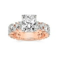 thumbnail image 1 of IGI Certified 4 Carat Radiant Shape Lab Grown Diamond Engagement Ring | 14K Rose Gold | Skylar Side Stone Encrusted Diamond Ring | FG-VS Quality Friendly Diamonds, 1 of 6