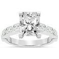 thumbnail image 1 of IGI Certified 4 Carat Radiant Shape Lab Grown Diamond Engagement Ring | 14K White Gold | Calista Side Stone Lab Diamond Ring | FG-VS1-VS2 Quality Friendly Diamonds, 1 of 5