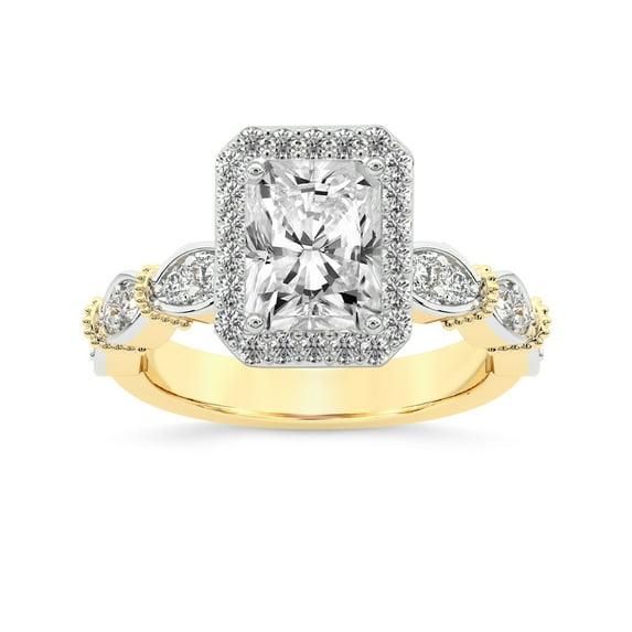IGI Certified 4 Carat Radiant Shape Lab Grown Diamond Engagement Ring | 14K Yellow Gold | Micaela Halo Diamond Ring | FG-VS1-VS2 Quality Friendly Diamonds