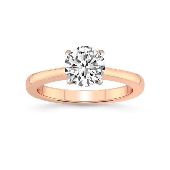 IGI Certified 4 Carat Round Shape Lab Grown Diamond Engagement Ring | 14K Rose Gold |Demi Four Prong Diamond Ring | FG-VS1-VS2 Quality Friendly Diamonds