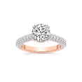 thumbnail image 1 of IGI Certified 4 Carat Round Shape Lab Grown Diamond Engagement Ring | 14K Rose Gold | Eternia Criss Cross Side Halo Diamond Ring | FG-VS1-VS2 Quality Friendly Diamonds, 1 of 7