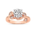 thumbnail image 1 of IGI Certified 4 Carat Round Shape Lab Grown Diamond Engagement Ring | 14K Rose Gold | Rosé Side Stone Diamond Ring | FG-VS1-VS2 Quality Friendly Diamonds, 1 of 7