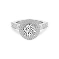 thumbnail image 1 of IGI Certified 4 Carat Round Shape Lab Grown Diamond Engagement Ring | 14K White Gold | Crowned Cresta Double Halo Diamond Ring | FG-VS1-VS2 Quality Friendly Diamonds, 1 of 6