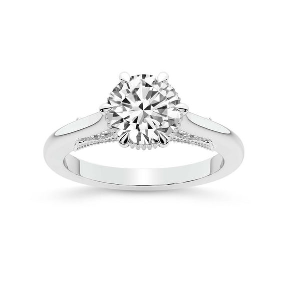 IGI Certified 4 Carat Round Shape Lab Grown Diamond Engagement Ring | 14K White Gold | Esther Tacori Style Solitaire Diamond Ring | FG-VS1-VS2 Quality Friendly Diamonds