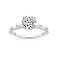 thumbnail image 1 of IGI Certified 4 Carat Round Shape Lab Grown Diamond Engagement Ring | 14K White Gold | Majestic Love Diamond Accent Ring | FG-VS1-VS2 Quality Friendly Diamonds, 1 of 7