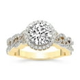 thumbnail image 1 of IGI Certified 4 Carat Round Shape Lab Grown Diamond Engagement Ring | 14K Yellow Gold | Imperiella Halo Celtic Knot Diamond Ring | FG-VS1-VS2 Quality Friendly Diamonds, 1 of 7