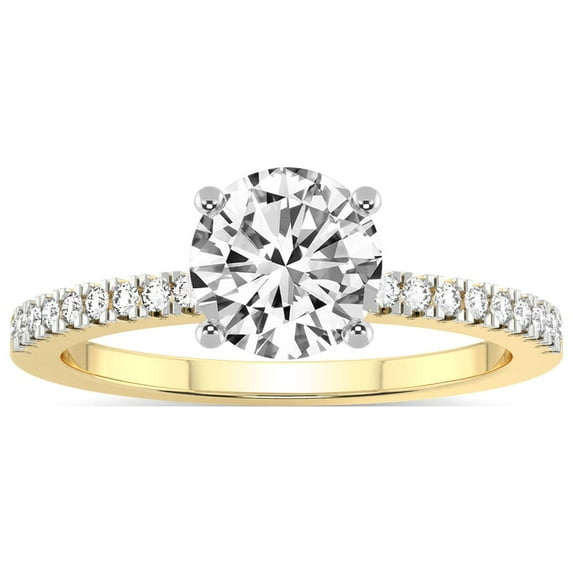 IGI Certified 4 Carat Round Shape Lab Grown Diamond Engagement Ring | 14K Yellow Gold |Jia Secret Double Halo Eternity Diamond Ring | FG-VS1-VS2 Quality Friendly Diamonds