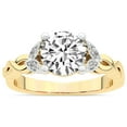 thumbnail image 1 of IGI Certified 4 Carat Round Shape Lab Grown Diamond Engagement Ring | 14K Yellow Gold | Letitia Side Stone Diamond Ring | FG-VS1-VS2 Quality Friendly Diamonds, 1 of 1
