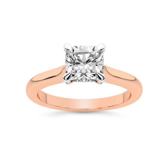 IGI Certified 5 Carat Cushion Shape Lab Grown Diamond Engagement Ring | 14K Rose Gold | Agnes Criss Cross Prong Solitaire Diamond Ring | FG-VS1-VS2 Quality Friendly Diamonds
