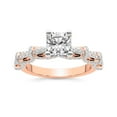 thumbnail image 1 of IGI Certified 5 Carat Cushion Shape Lab Grown Diamond Engagement Ring | 14K Rose Gold | Ciara Petite Station Style Diamond Ring | FG-VS1-VS2 Quality Friendly Diamonds, 1 of 4