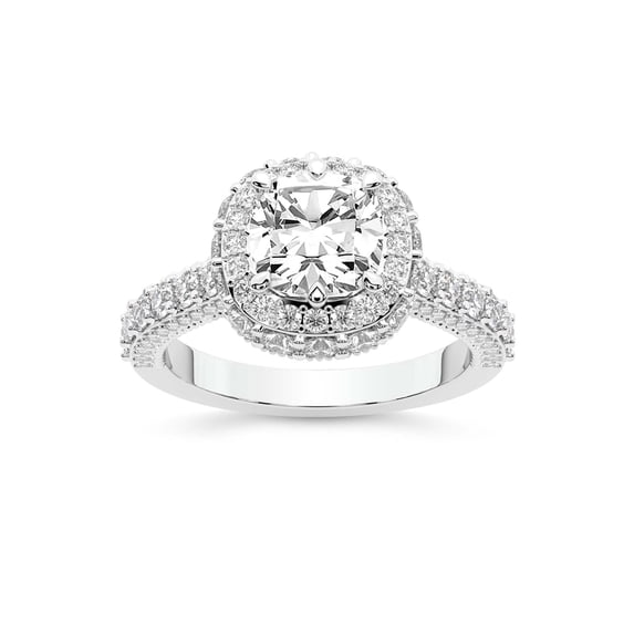 IGI Certified 5 Carat Cushion Shape Lab Grown Diamond Engagement Ring | 14K White Gold | Luxoré Vintage Allure Diamond Ring | FG-VS1-VS2 Quality Friendly Diamonds