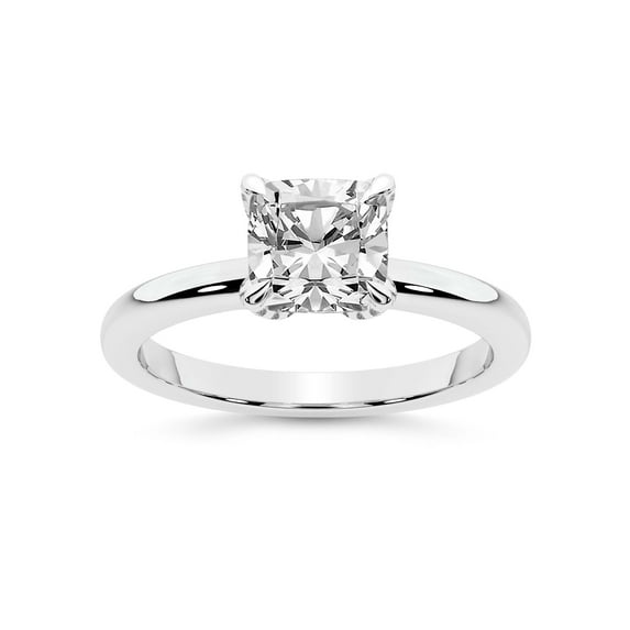 IGI Certified 5 Carat Cushion Shape Lab Grown Diamond Engagement Ring | 14K White Gold | Mabel Petal Solitaire Diamond Ring | FG-VS1-VS2 Quality Friendly Diamonds