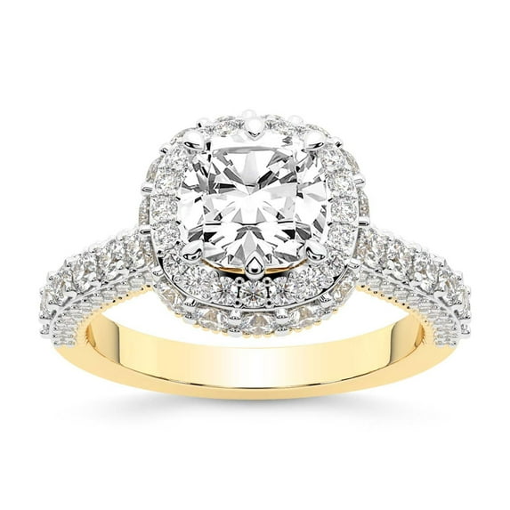 IGI Certified 5 Carat Cushion Shape Lab Grown Diamond Engagement Ring | 14K Yellow Gold | Luxoré Vintage Allure Diamond Ring | FG-VS1-VS2 Quality Friendly Diamonds