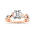 thumbnail image 1 of IGI Certified 5 Carat Emerald Shape Lab Grown Diamond Engagement Ring | 14K Rose Gold | Harlow Twisted Shank Diamond Ring | FG-VS1-VS2 Quality Friendly Diamonds, 1 of 5
